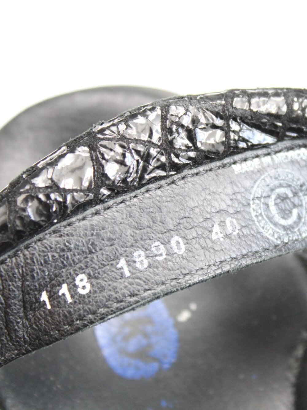 Wolky Black Croco Patent Leather Platform Pichu Sandals Women's Size 40 / 9 US - Picture 8 of 9